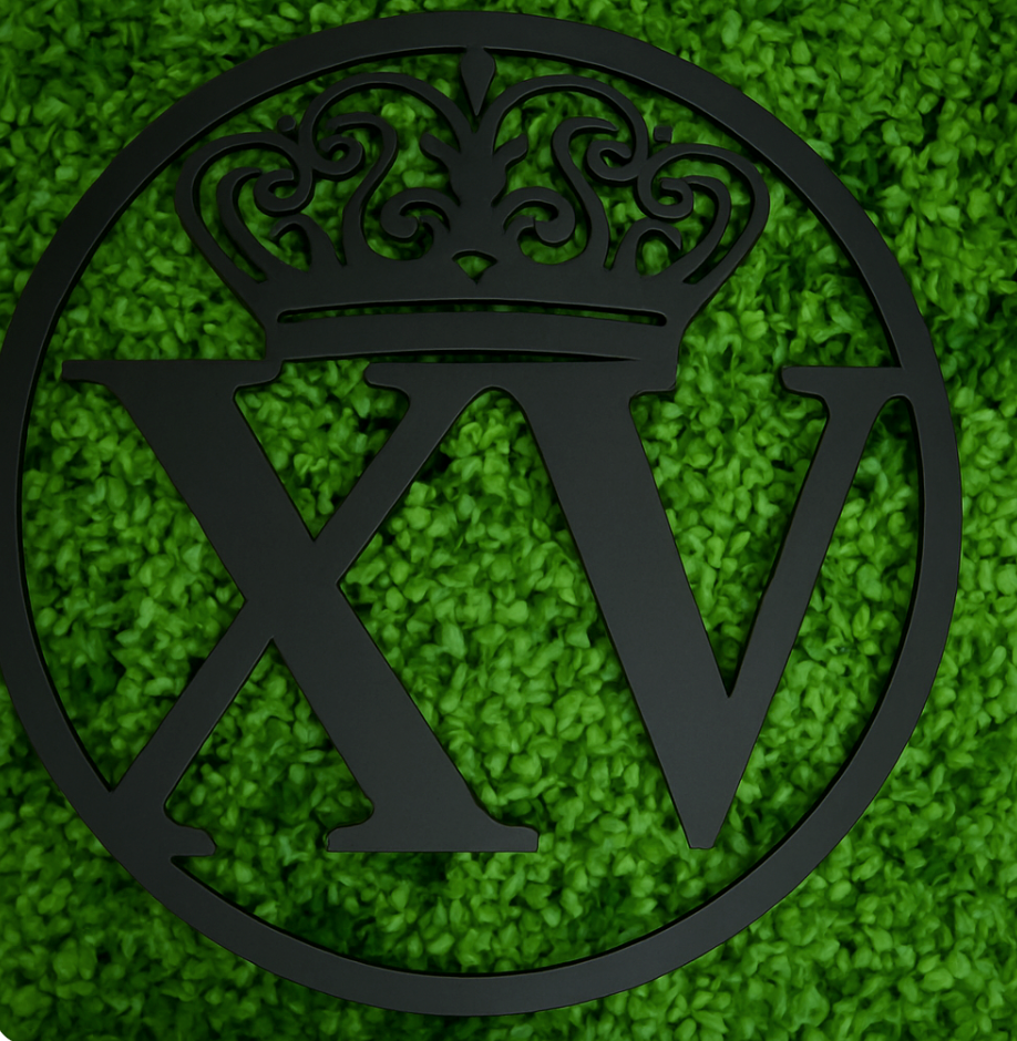 Crowned “XV” Steel Sign