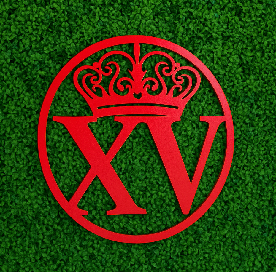 Crowned “XV” Steel Sign
