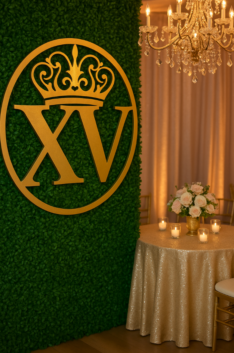 Crowned “XV” Steel Sign