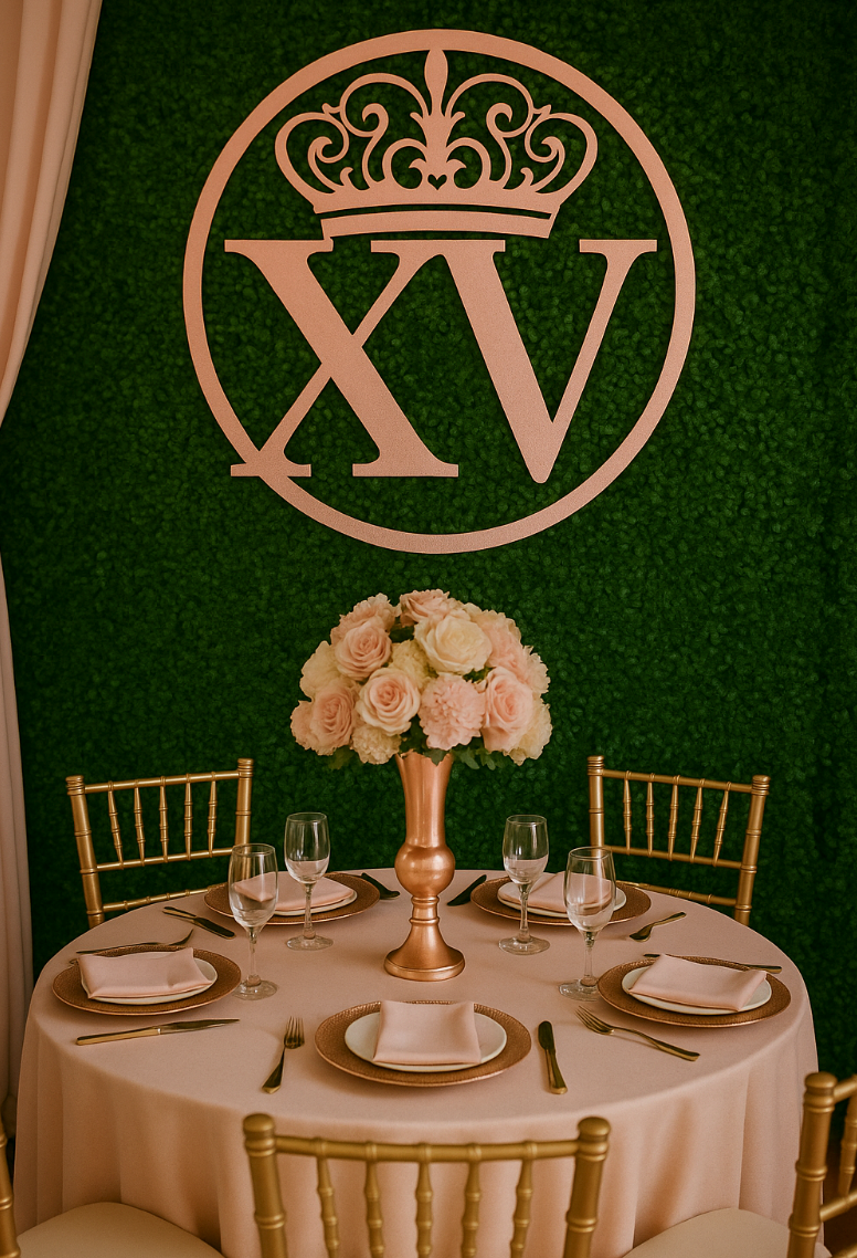 Crowned “XV” Steel Sign