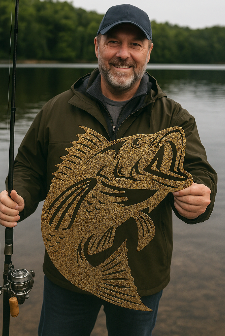 Bass Fish Metal Wall Art