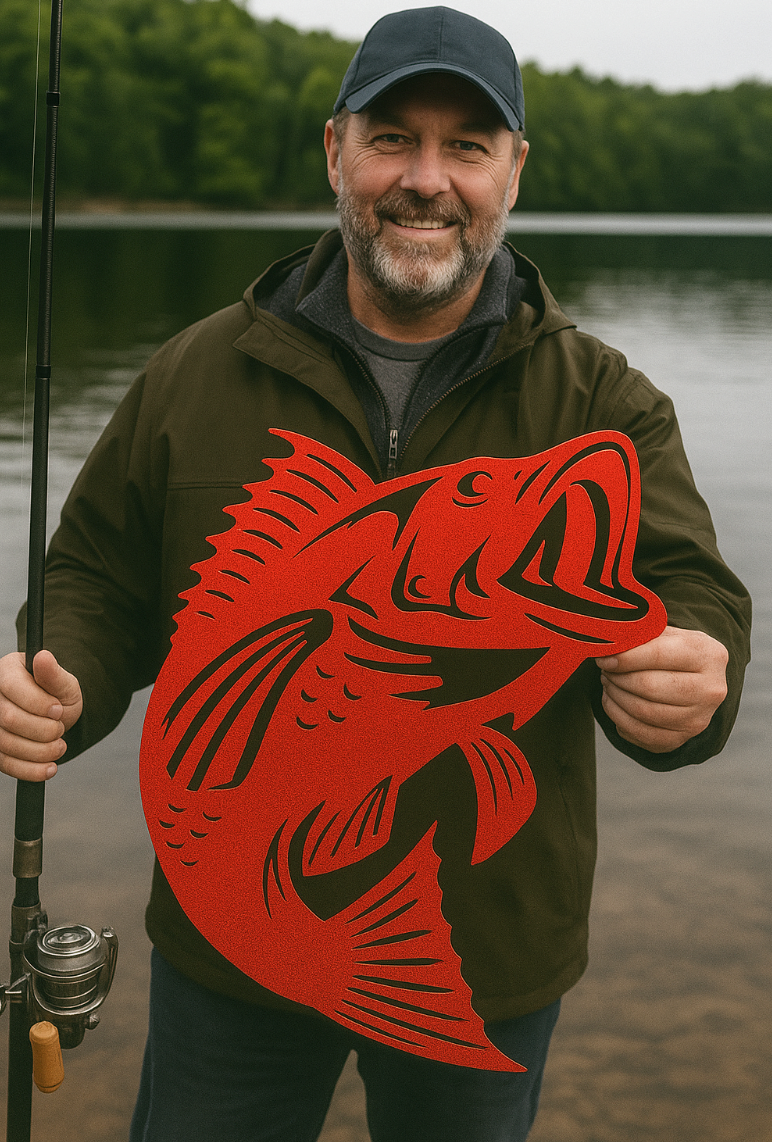 Bass Fish Metal Wall Art