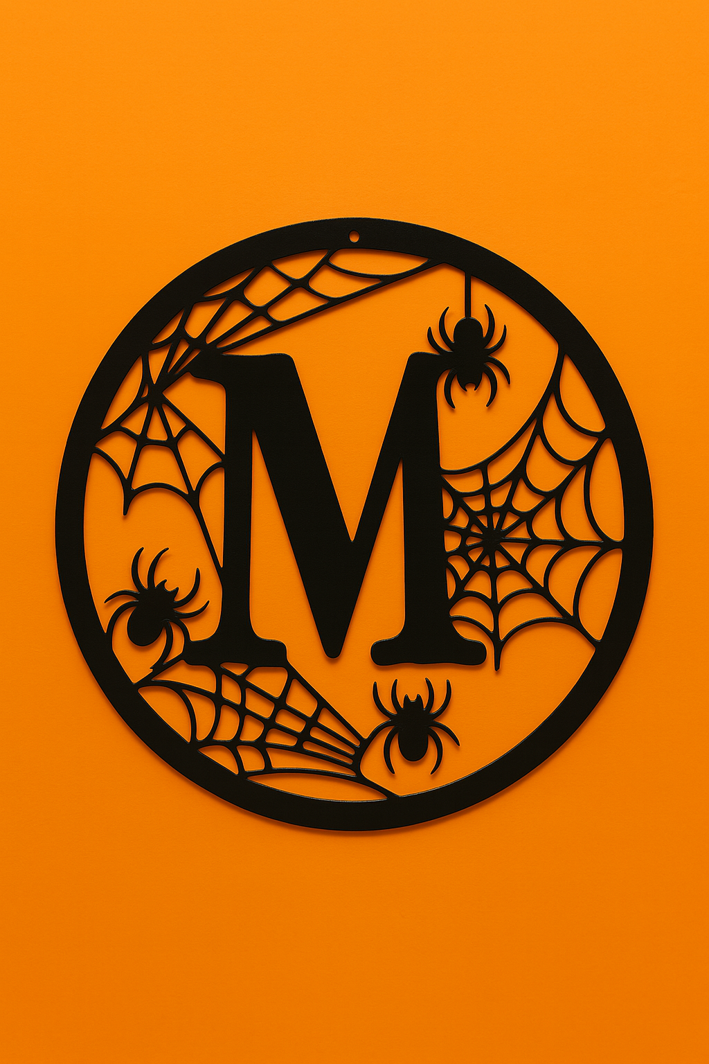 Custom Monogram Steel Sign – Halloween Decorative Vine Initial Wall Art