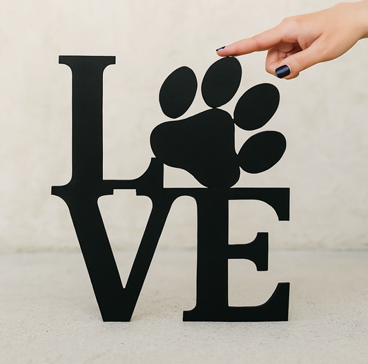Custom Dog Paw “Love” Steel Sign