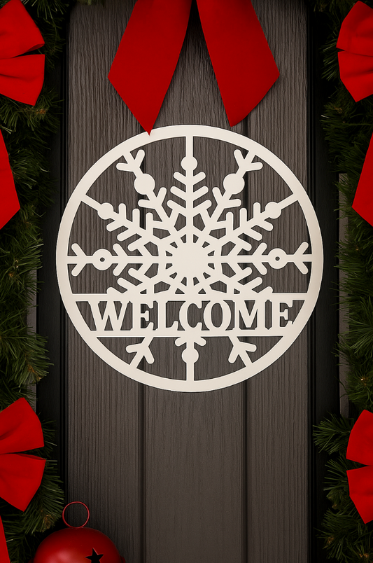 Snowflake “Welcome” Steel Sign