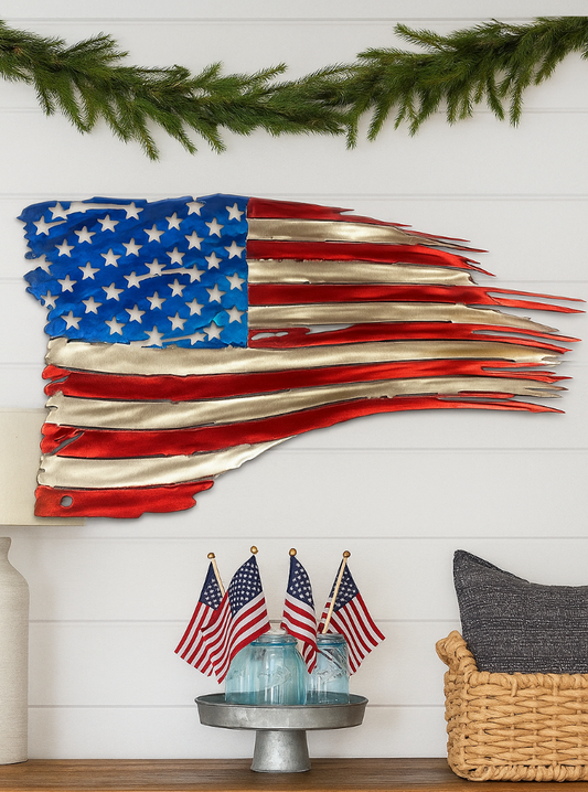 American Flag Steel Wall Sign