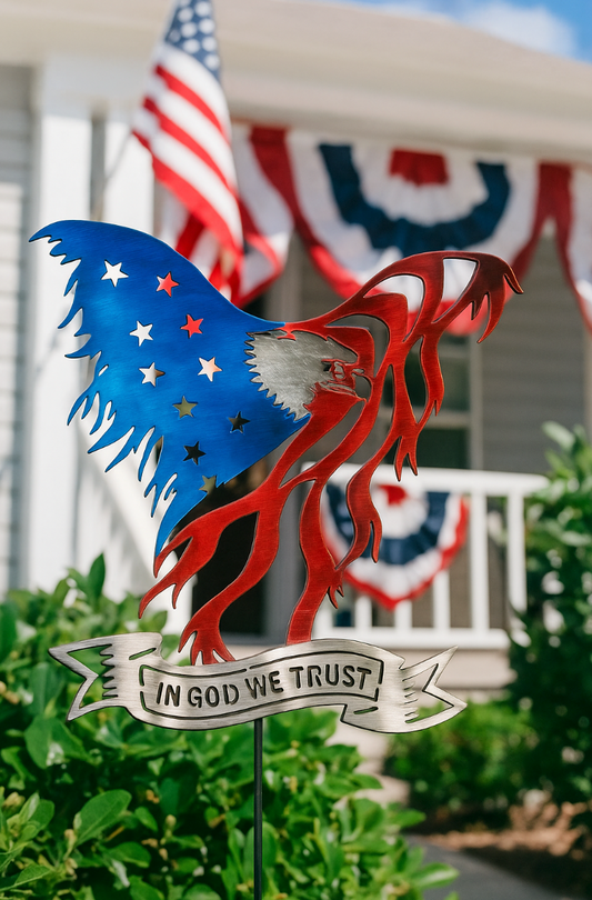Patriotic Eagle “In God We Trust” Steel Wall Sign