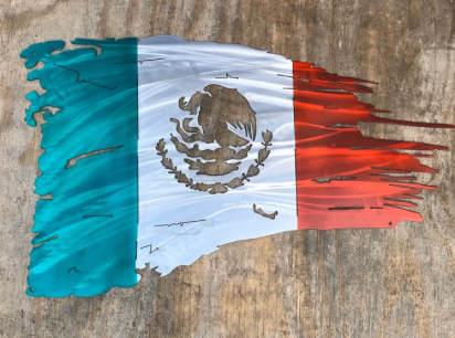 Mexican Flag Steel Wall Sign