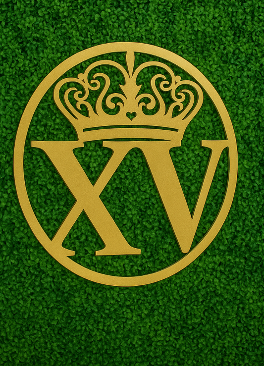 Crowned “XV” Steel Sign