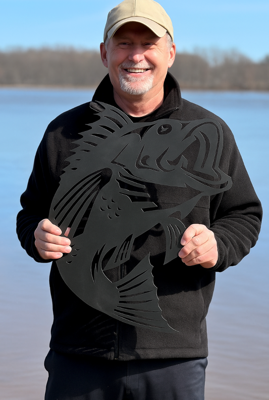 Bass Fish Metal Wall Art