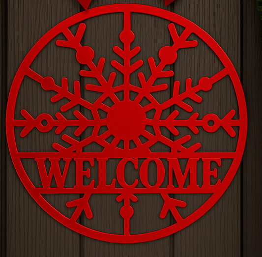 Snowflake “Welcome” Steel Sign