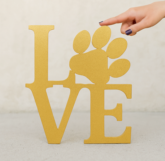 Custom Dog Paw “Love” Steel Sign