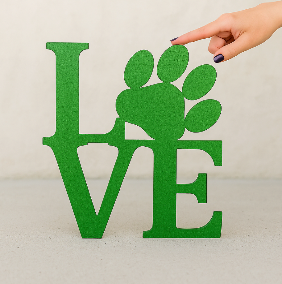 Custom Dog Paw “Love” Steel Sign